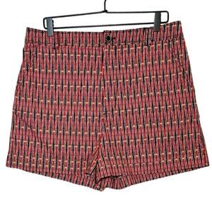 Maeve By Anthropologie Women’s Abstract City Cuffed Shorts Red/Blue Size 14